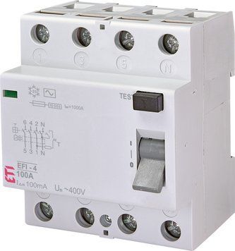 Реле дифференциальное (УЗО) EFI-4 100/0,1 тип AC (10kA) 2062153 фото