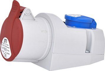 Розетка комбінована (силовий роз'єм) EZCZ-S-3253 IP44 (32A, 400V/230V, 3P+N+PE / EE 16S Schuko) 4482053 фото