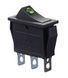 KCD3-101EN G/B 220V Переключатель 1 клав. зеленый с подсветкой