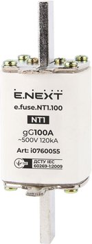 Запобіжник плавкий e.fuse.NT1.100, габарит 1, 100А i0760055 фото