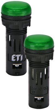 Лампа сигнальна LED матова ECLI-16-024C-G 24V AC/DC (&Oslash;16мм, зелена) 4771601 фото