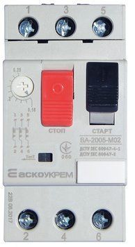 Автоматичний вимикач захисту двигуна УКРЕМ ВА-2005 М02 A0010050014 фото