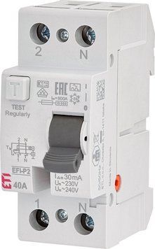 Реле дифференциальное (УЗО) 2p EFI-P2 32/0,03 тип AC (10kA) 2061217 фото