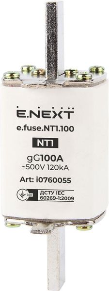 Запобіжник плавкий e.fuse.NT1.100, габарит 1, 100А i0760055 фото