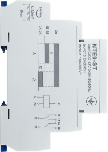 Реле часу зірка/трикутник NTE9-ST AC/DC 12-240V