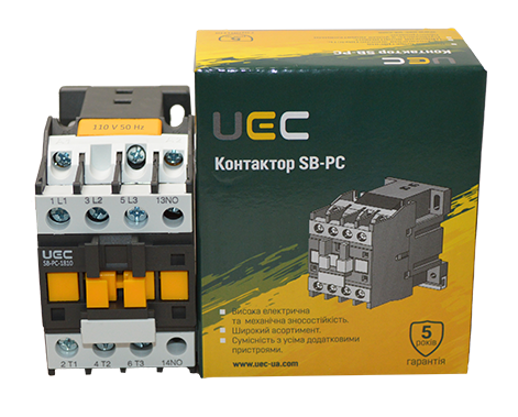 Контактор SB-PC-018 18А 110В/АС3 1р (НЗ) UEC PC1-SB-018-110-10 фото