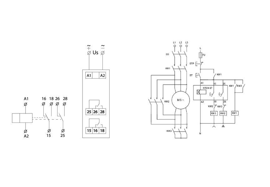 Реле часу зірка/трикутник NTE9-ST AC/DC 12-240V