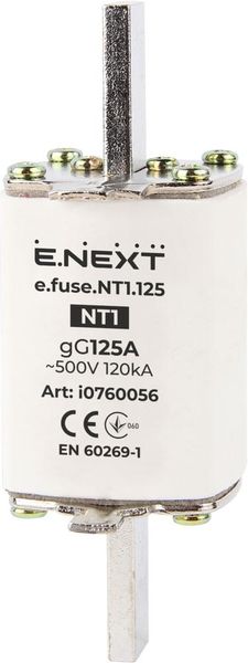 Запобіжник плавкий e.fuse.NT1.125, габарит 1, 125А i0760056 фото