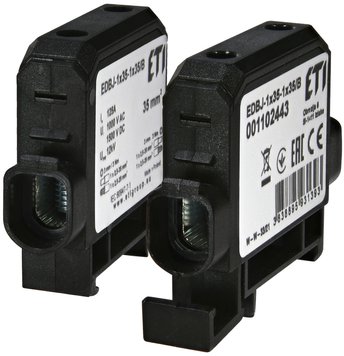 Ввідна силова клема EDBJ-1x35-1x35/B (125A, 1000V AC/1500V DC, IN: 1x35, OUT: 1x35, чорна) 1102443 фото