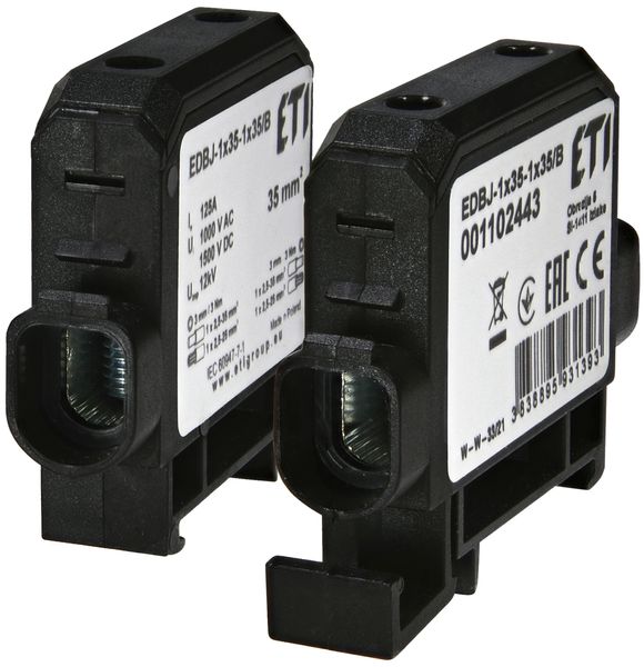 Вводная силовая клемма EDBJ-1x35-1x35/B (125A, 1000V AC/1500V DC, IN: 1x35, OUT: 1x35, черная) 1102443 фото