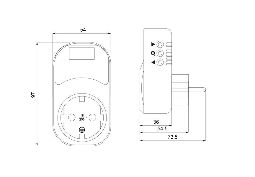 Реле контроля напряжения розеточное URate S-16 AC 230V 16A A0010230004 фото