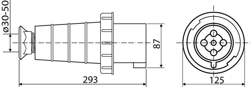 Вилка переносна ВП 125А/4 3Р+РЕ (044) A0080010010 фото